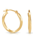 10K Yellow Gold Twisted Classic Hoop Earrings