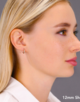 10K Rose Gold Classic Round Hoop Earrings, 2mm Thin