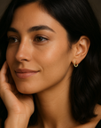 14k Gold Tornado Diamond Cut Hoop Earrings, 0.5 inch