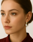 14K Gold Teardrop Earrings, Halo Drop Dangle Earrings With Secure Lever-backs