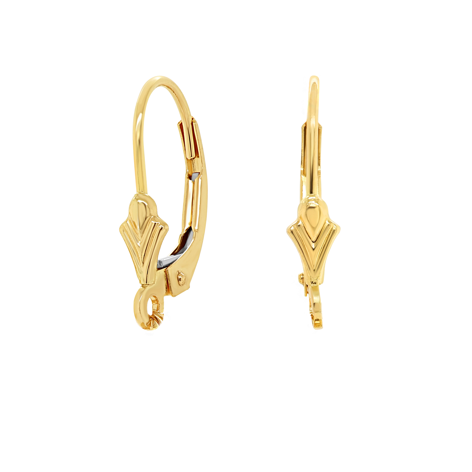 SOLID 14K Yellow Gold French Leverback Earring Findings