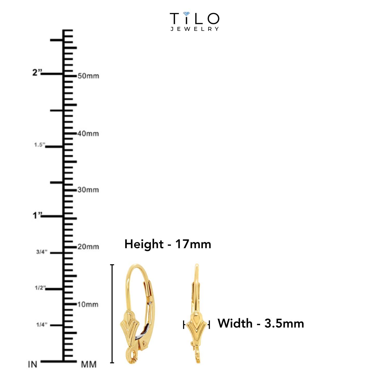 SOLID 14K Yellow Gold French Leverback Earring Findings