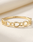 14K Yellow Gold Dainty Cuban Link Ring