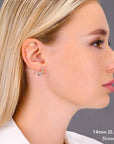 10K White Gold Classic Round Hoop Earrings, All Sizes Available