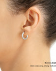 14k Yellow Gold Chunky Hoop Earrings, 3mm Thickness