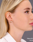 10K Rose Gold Classic Round Hoop Earrings, 2mm Thin