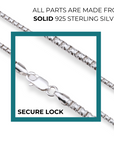 Sterling Silver Italian Box Chains With Diamond-Cut Engravings, With Strong Lobster Lock