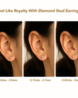 14K Gold Lab Diamond Stud Earrings, CVD Brilliant Solitaire Round Diamond Studs, Pushback