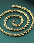 10K Yellow Gold Rope Chains, Solid 10K Gold Necklace With Secure Lobster Lock