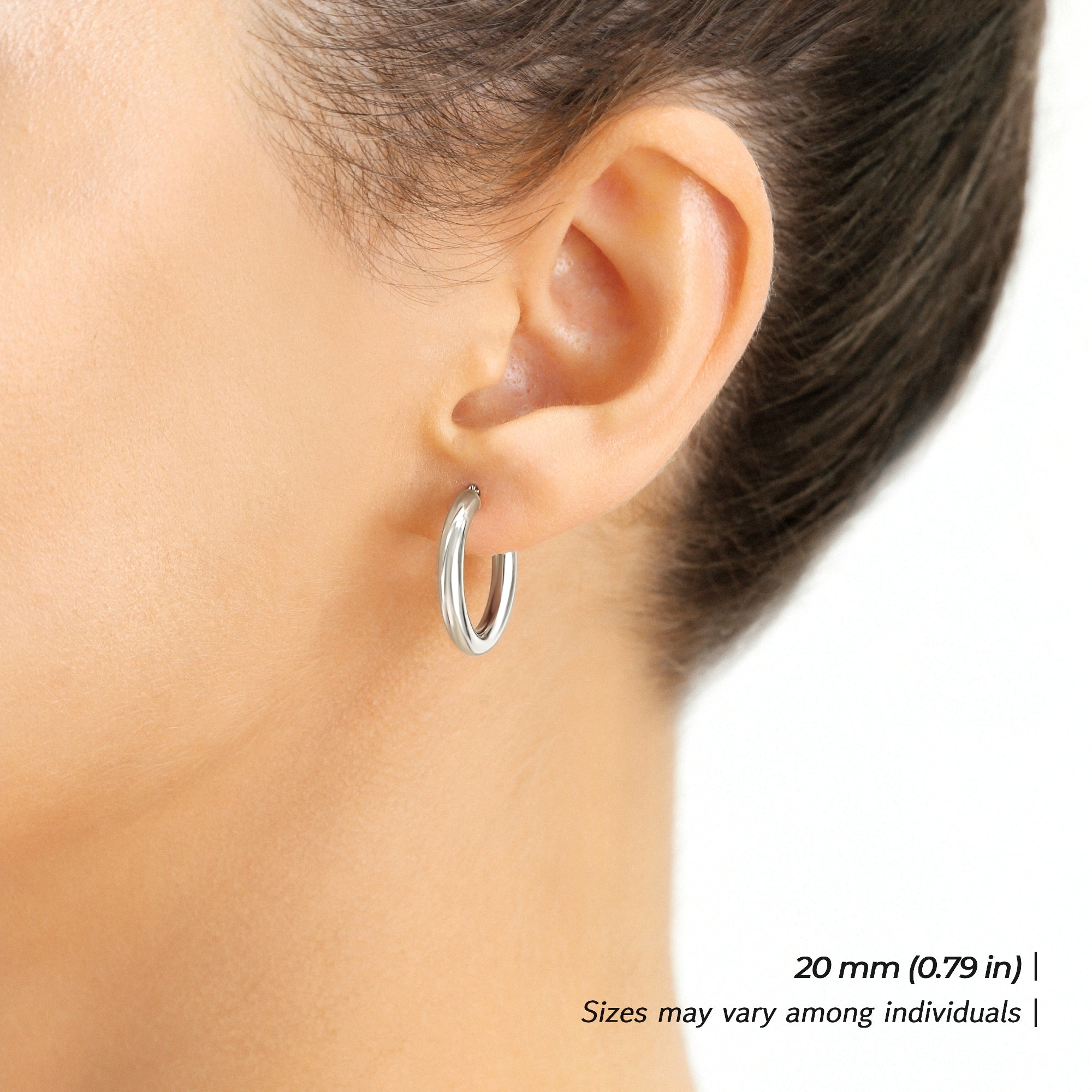 14k Yellow Gold Chunky Hoop Earrings, 3mm Thickness