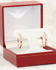 10K Rose Gold Classic Round Hoop Earrings, 2mm Thin