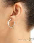 14k Yellow Gold Chunky Hoop Earrings, 3mm Thickness