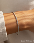 Solid Sterling Silver Rope Chain Bracelet