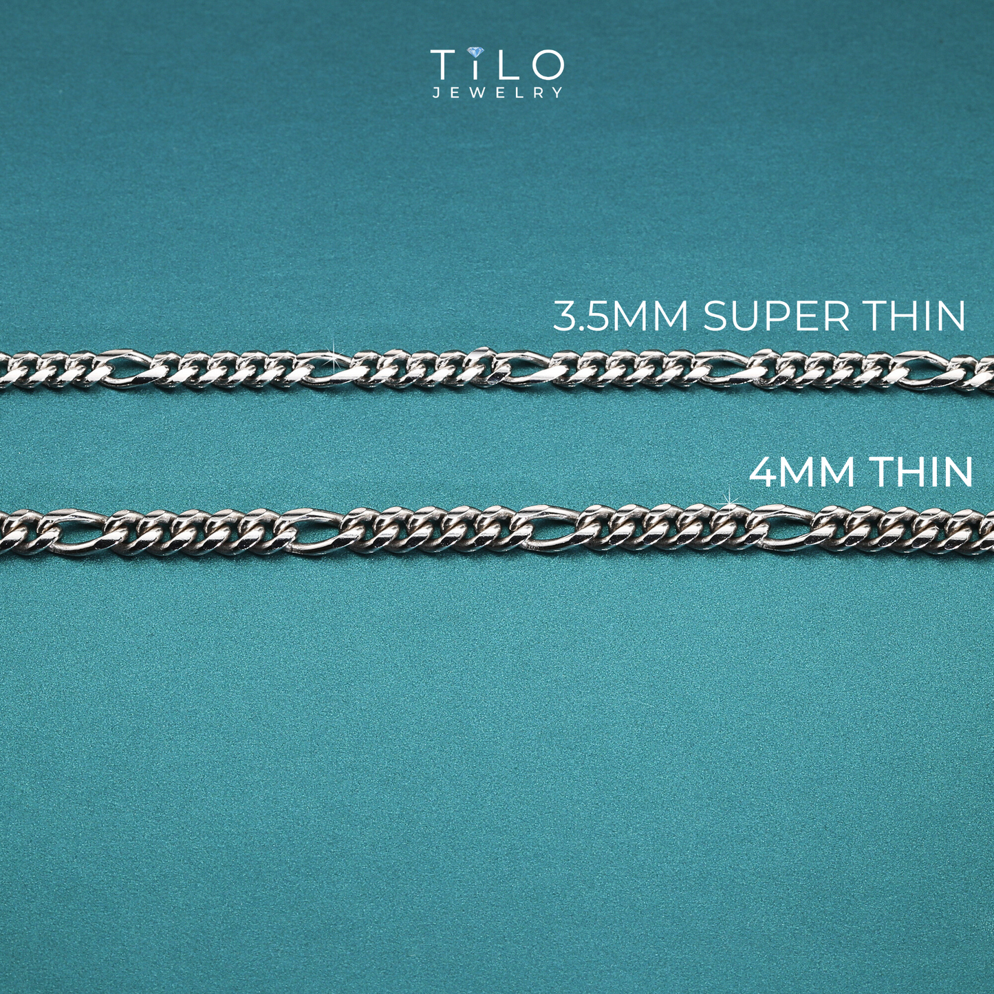Sterling Silver Italian Figaro Chains, Solid 925 Pure Silver with Strong Lobster Lock