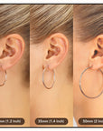 10K Rose Gold Classic Round Hoop Earrings, 2mm Thin