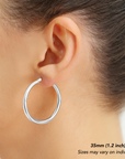 14k Yellow Gold Chunky Hoop Earrings, 3mm Thickness