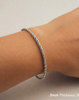 Solid Sterling Silver Rope Chain Bracelet