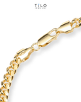 925 Sterling Silver Miami Cuban Link Bracelet, 5mm Thick, Gold-Tone