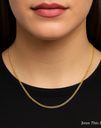14K Solid Yellow Gold Curb Link Chain Necklace, 18 Inches