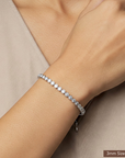 Sterling Silver Classic Bezel Set CZ Tennis Bracelet, 7 inch Length
