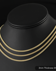 Italian 14k Gold Plated 5mm Cuban Chains with Strong Lobster Lock in Sterling Silver
