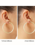14k Yellow Gold Chunky Hoop Earrings, 3mm Thickness