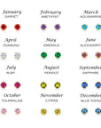 CZ Birthstone Flower Stud Earrings in Sterling Silver