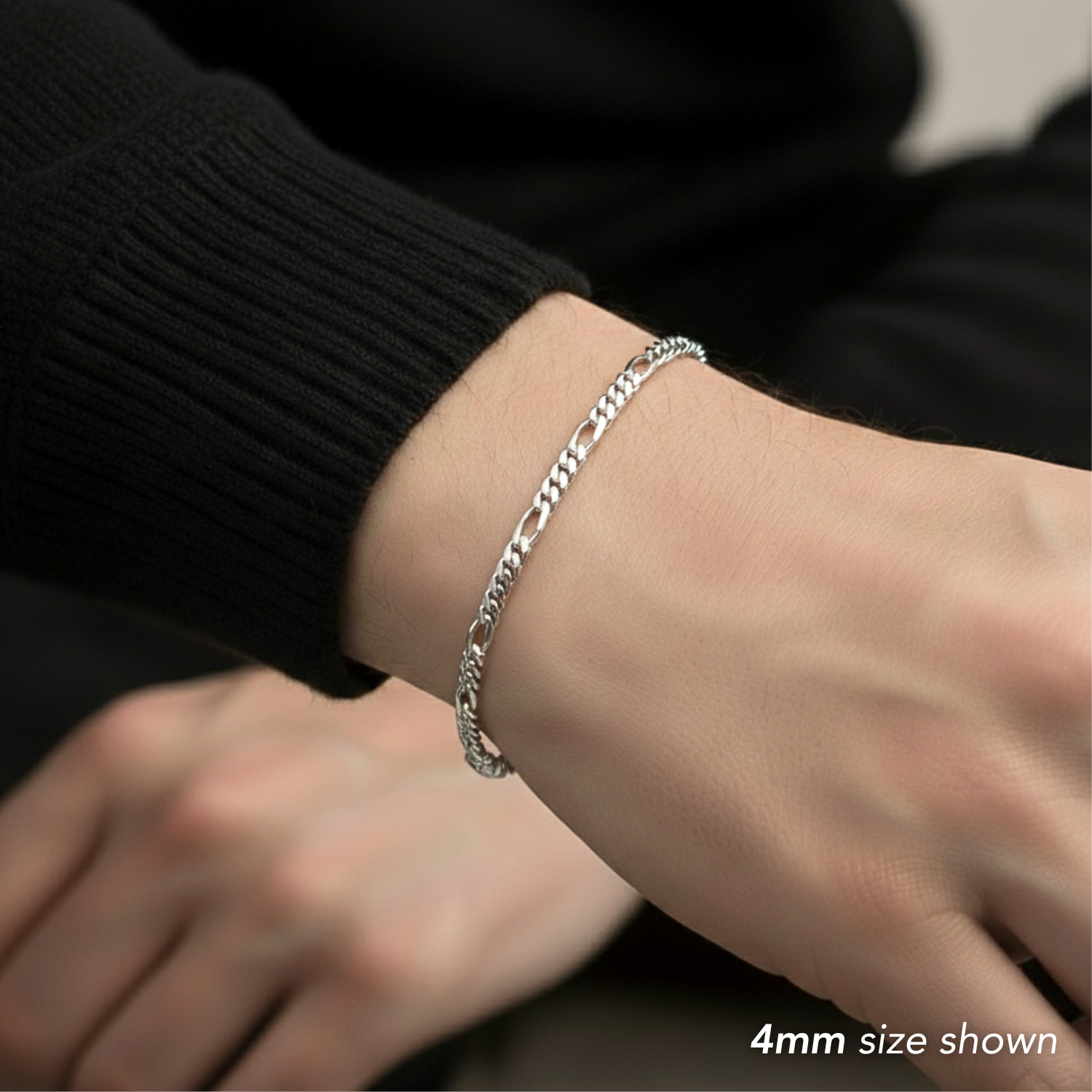 18KT Old Figaro Chain Bracelet イタリア製 Sterling Silver Italian Figaro Chain Bracelet – Tilo Jewelry®
