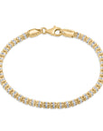 Sterling Silver Two-Tone Diamond-Cut Ice Chain Bracelet