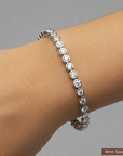 Sterling Silver Classic Bezel Set CZ Tennis Bracelet, 7 inch Length
