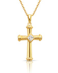 14K Yellow Gold Cross Pendant Necklace