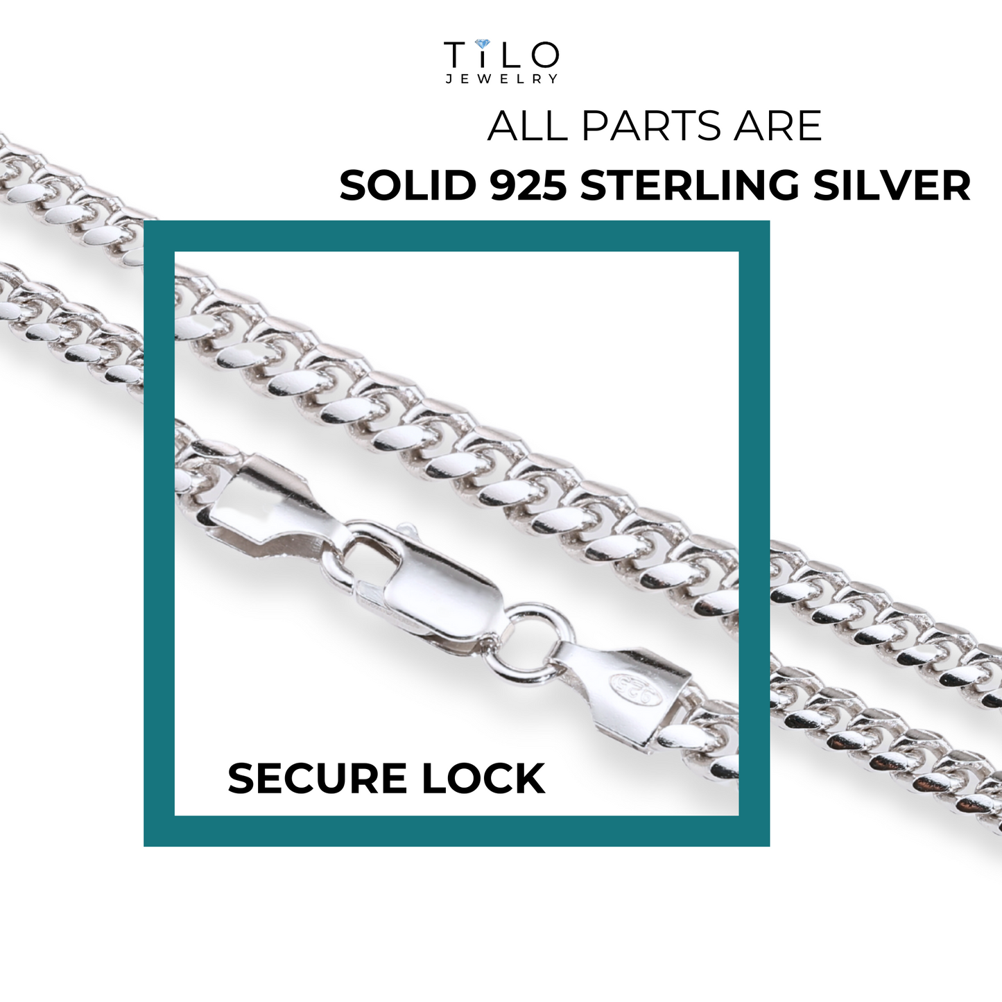 Adjustable Miami Cuban Link Bracelet in Solid Sterling Silver, Bracelet with Adjustable Length 7 to 8 inches, Made In Italy