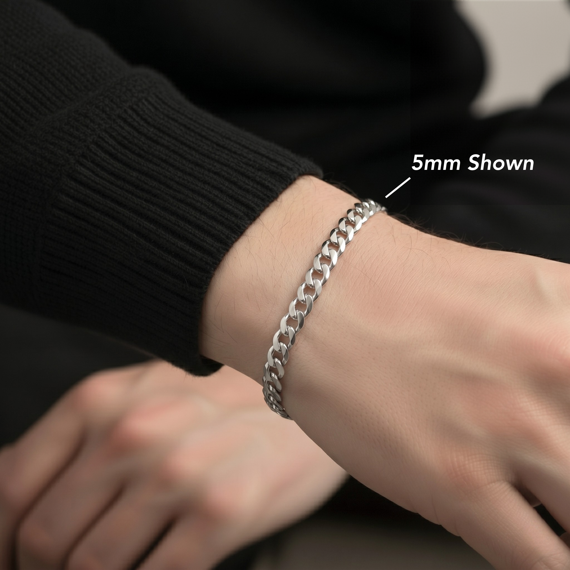 Sterling Silver Italian Curb Link Bracelet, Lobster Lock – Tilo