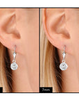 10k White Gold Sparkle Ball Dangle Earrings
