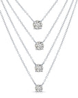 CZ Round Solitaire Necklace in Sterling Silver