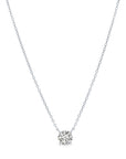 Sterling Silver Simulated Diamond Solitaire Necklace