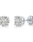 Sterling Silver Simulated Diamond Studs, With Secure Pushbacks
