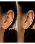 14K Yellow Gold Classic Solitaire Simulated Diamond Studs, Screwback