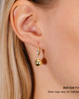 14K Yellow Gold French-back Ball Dangle Earrings