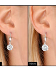 10k White Gold Sparkle Ball Dangle Earrings
