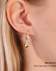 14K Yellow Gold French-back Ball Dangle Earrings
