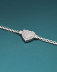Sterling Silver Heart Bracelet, Italian Handmade Love Style Jewelry