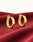 14K Yellow Gold Plain Huggie Hoop Earrings