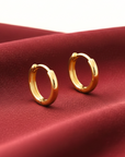 14K Yellow Gold Classy Huggies, Dainty Everyday Gold Earrings