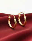 14K Yellow Gold Small Spiral Hoop Earrings, 15mm