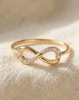 14K Yellow Gold Lab Diamond Infinity Ring, 0.14ctw