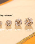 Sterling Silver Simulated Diamond Studs, With Secure Pushbacks