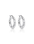 Diamond-Cut Sterling Silver Hoops Earrings, 22mm