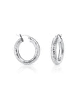 Diamond-Cut Sterling Silver Hoops Earrings, 22mm