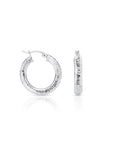 Diamond-Cut Sterling Silver Hoops Earrings, 22mm